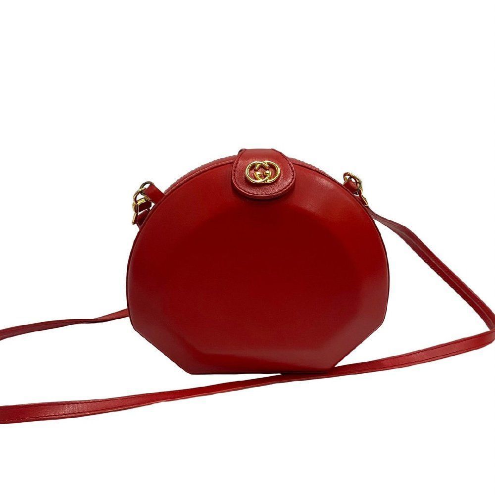 Gucci Shoulder Bag Strap Leather Red